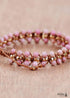 Boho Bracelet, Friendship Bracelet, Pink Rhodonite and Blue Amazonite